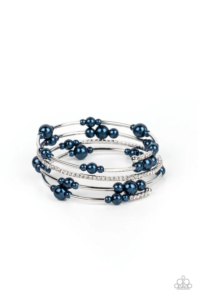 Bracelets Paparazzi Marina Masterpiece Blue Bracelet A Finishing Touch Jewelry