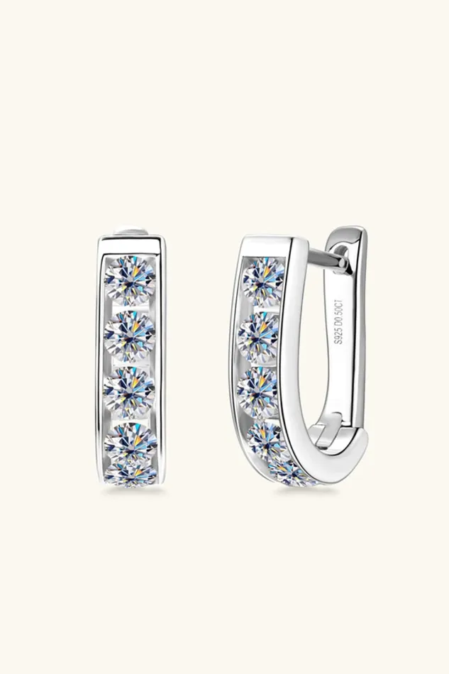 1 Carat Moissanite 925 Sterling Silver Earrings Trendsi Earrings