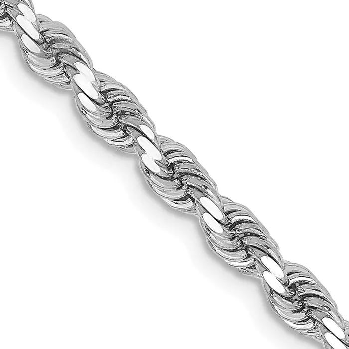 10k White Gold 325 mm Diamondcut Rope Chain 1299 grams Qgold Rings