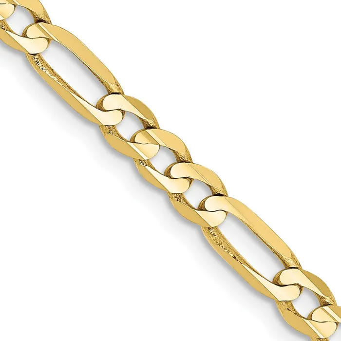 10k Yellow Gold 4 mm Concave Open Figaro Chain 64 grams Qgold Rings