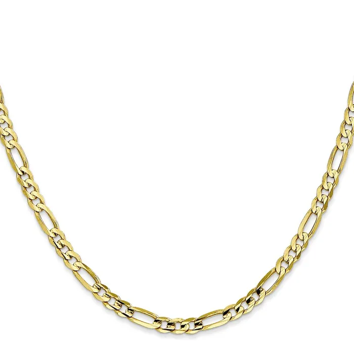 10k Yellow Gold 4 mm Concave Open Figaro Chain 64 grams Qgold Rings