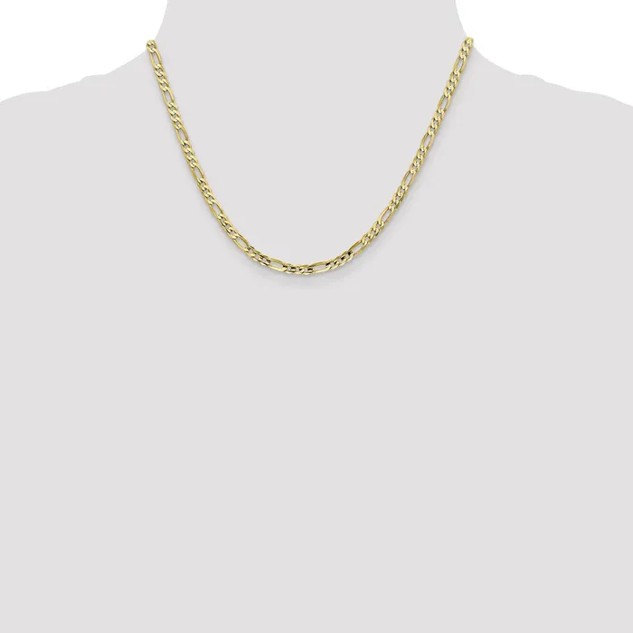 10k Yellow Gold 4 mm Concave Open Figaro Chain 64 grams Qgold Rings