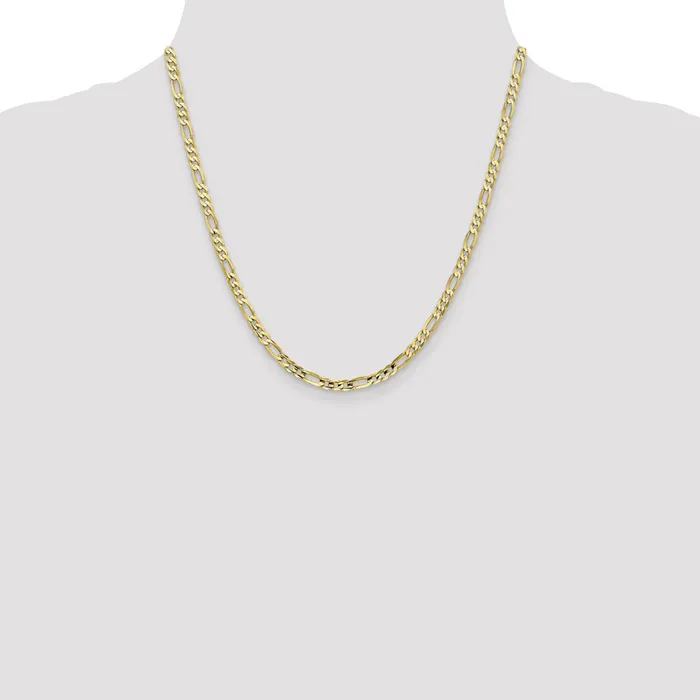 10k Yellow Gold 4 mm Concave Open Figaro Chain 64 grams Qgold Rings