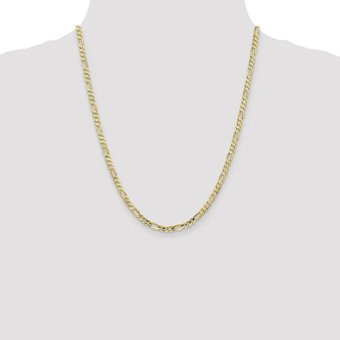 10k Yellow Gold 4 mm Concave Open Figaro Chain 64 grams Qgold Rings