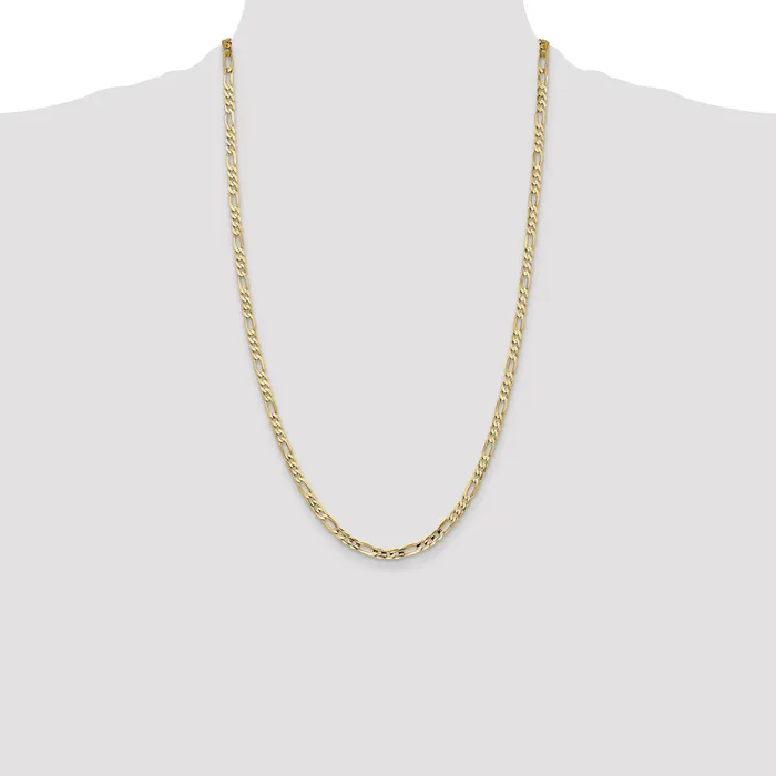 10k Yellow Gold 4 mm Concave Open Figaro Chain 64 grams Qgold Rings