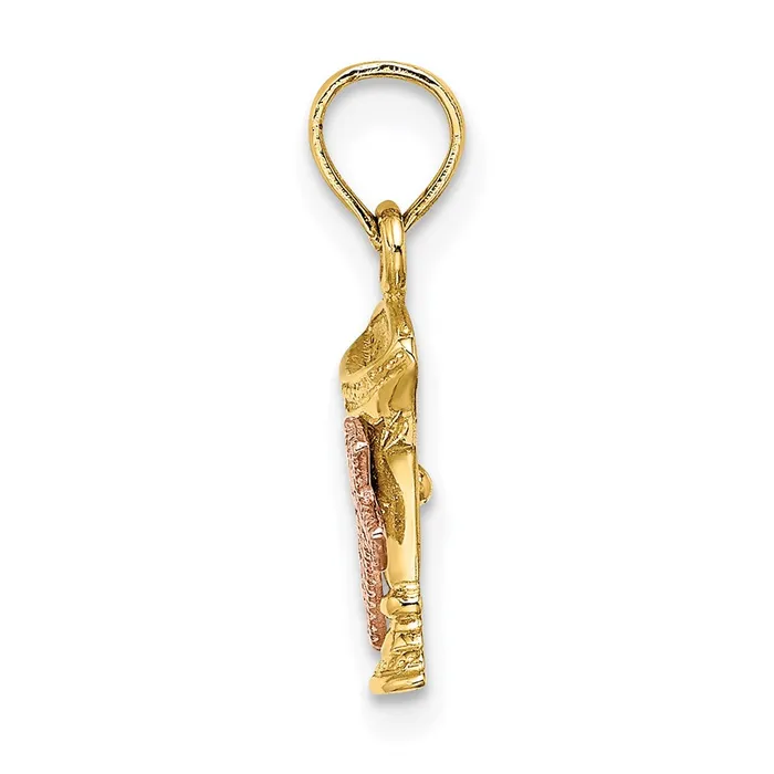 14k Twotone 8 mm nion Cup w Cross Charm 083 grams Qgold Charm Necklaces 14k Twotone 8 mm nion Cup w Cross Charm 083 grams Qgold Charm Necklaces