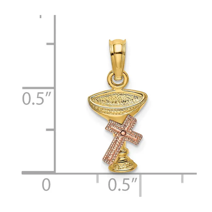 14k Twotone 8 mm nion Cup w Cross Charm 083 grams Qgold Charm Necklaces 14k Twotone 8 mm nion Cup w Cross Charm 083 grams Qgold Charm Necklaces