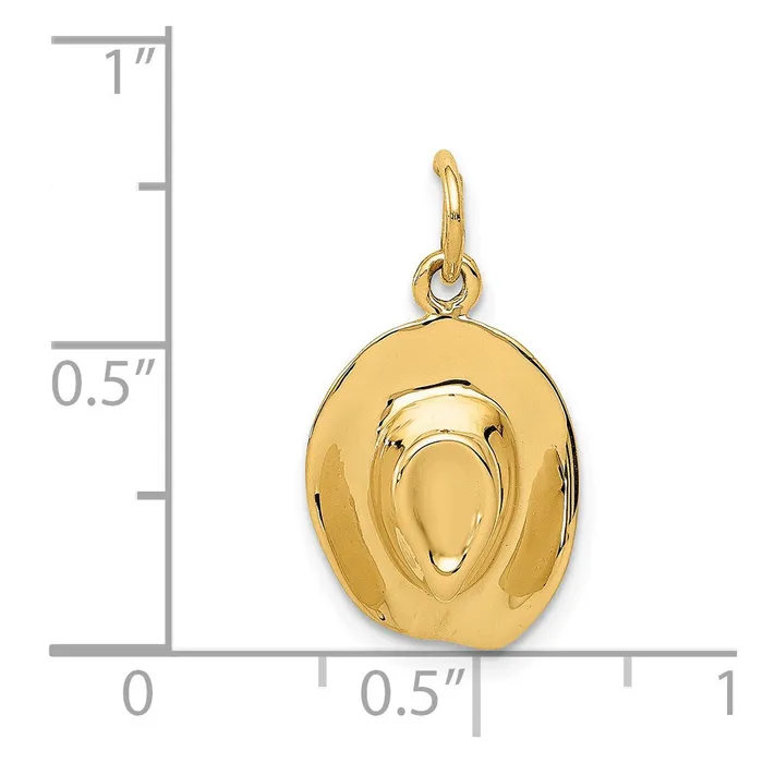 14k Yellow Gold 11 mm Hat Charm 199 grams Qgold Charm Necklaces 14k Yellow Gold 11 mm Hat Charm 199 grams Qgold Charm Necklaces