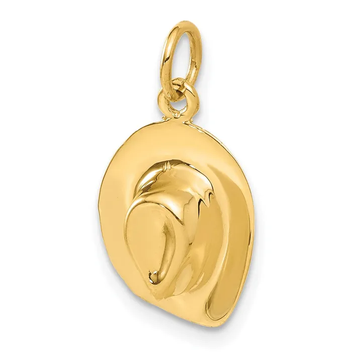 14k Yellow Gold 11 mm Hat Charm 199 grams Qgold Charm Necklaces 14k Yellow Gold 11 mm Hat Charm 199 grams Qgold Charm Necklaces