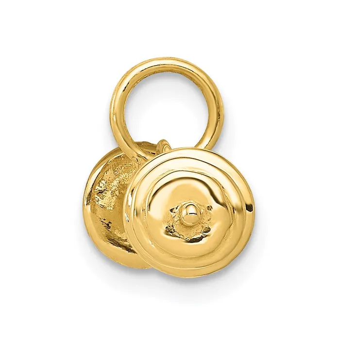 14k Yellow Gold 22 mm 3D Barbell Charm 162 grams Qgold Charm Necklaces 14k Yellow Gold 22 mm 3D Barbell Charm 162 grams Qgold Charm Necklaces