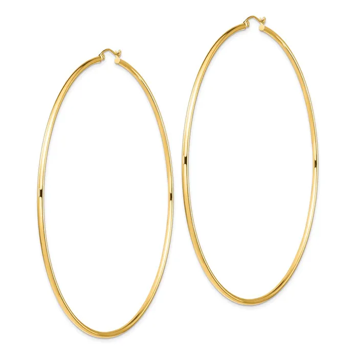 14k Yellow Gold 905 mm Lightweight Round Tube Hoop Earrings 454 grams Qgold Earrings 14k Yellow Gold 905 mm Lightweight Round Tube Hoop Earrings 454 grams Qgold Earrings