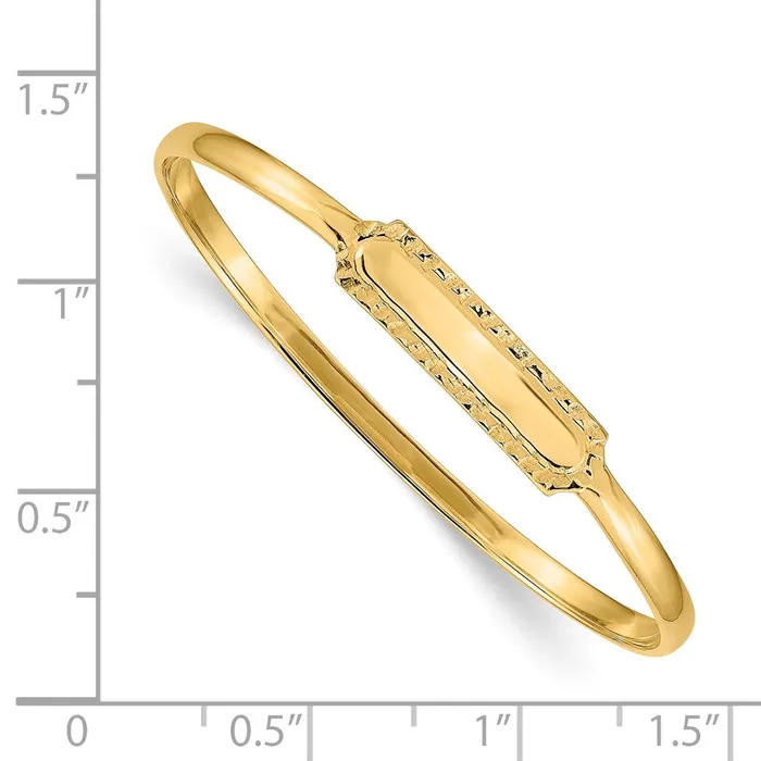 Bracelets 14k Yellow Gold 25 mm Slipon ID Baby Bangle Bracelet 434 grams Qgold Bracelets 14k Yellow Gold 25 mm Slipon ID Baby Bangle Bracelet 434 grams Qgold