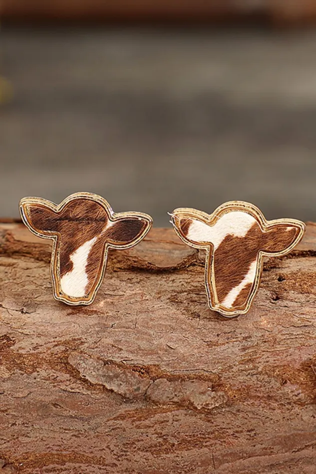 Bull Head Alloy Stud Earrings Trendsi Earrings