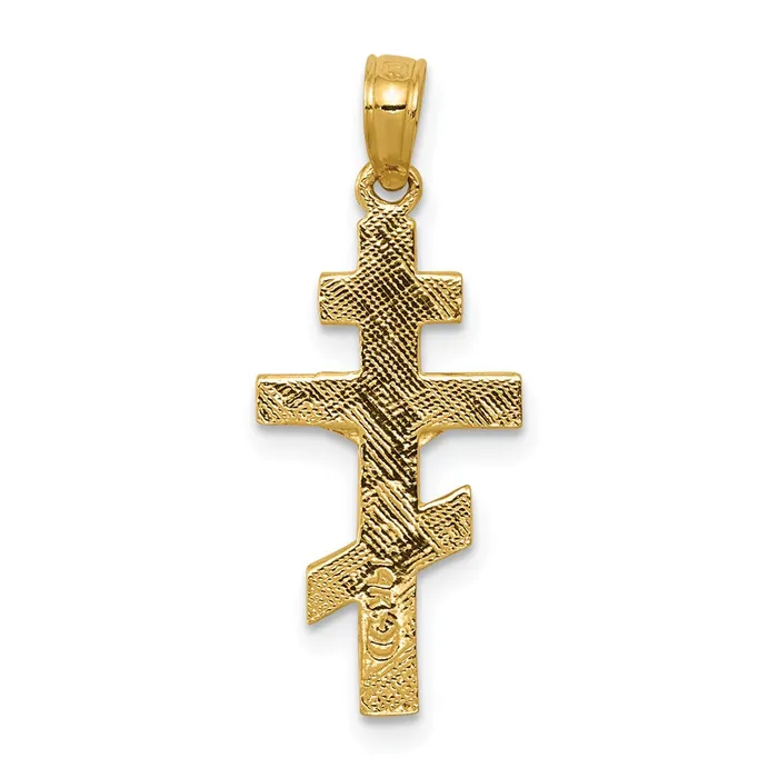 Charm Necklaces 10k Yellow Gold 11 mm Eastern Orthodox Jesus Crucifix Charm 083 grams Qgold Charm Necklaces 10k Yellow Gold 11 mm Eastern Orthodox Jesus Crucifix Charm 083 grams Qgold