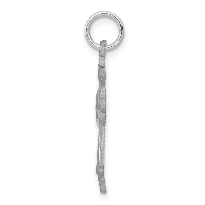 Charm Necklaces Qgold 10k White Gold 16 mm DiamondCut Cross Charm 094 grams Charm Necklaces Qgold 10k White Gold 16 mm DiamondCut Cross Charm 094 grams