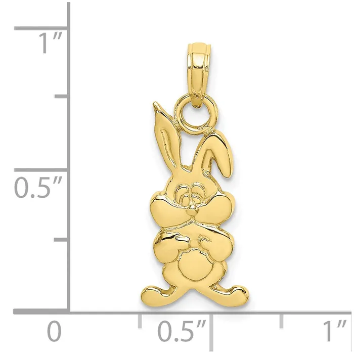 Charm Necklaces Qgold 10k Yellow Gold 1015 mm Rabbit Charm 109 grams Charm Necklaces Qgold 10k Yellow Gold 1015 mm Rabbit Charm 109 grams