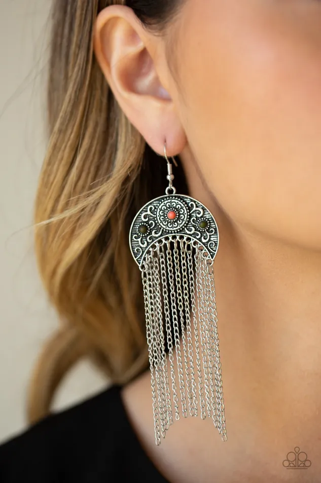 Earrings Paparazzi Accessories Lunar Melody Paparazzi Multi Orange Green Half Moon Fringe Earrings Earrings Paparazzi Accessories Lunar Melody Paparazzi Multi Orange Green Half Moon Fringe Earrings