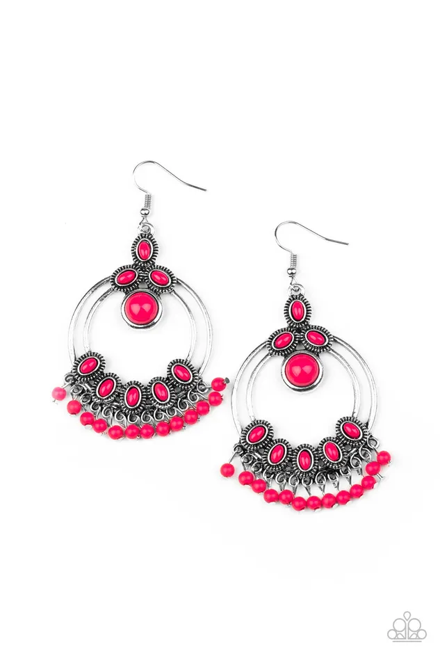 Earrings Paparazzi Accessories Palm Breeze Pink Peacock Silver Circle Earrings Paparazzi Earrings Paparazzi Accessories Palm Breeze Pink Peacock Silver Circle Earrings Paparazzi