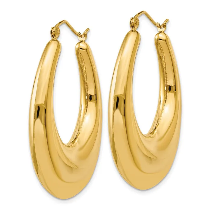 Earrings Qgold 14k Yellow Gold 7 mm Polished Hoop Earrings 525 grams