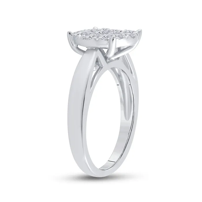 GND 14Kt White Gold Womens Princess Diamond Cluster Bridal Wedding Engagement Ring 100 Cttw 464 grams Rings GND 14Kt White Gold Womens Princess Diamond Cluster Bridal Wedding Engagement Ring 100 Cttw 464 grams Rings