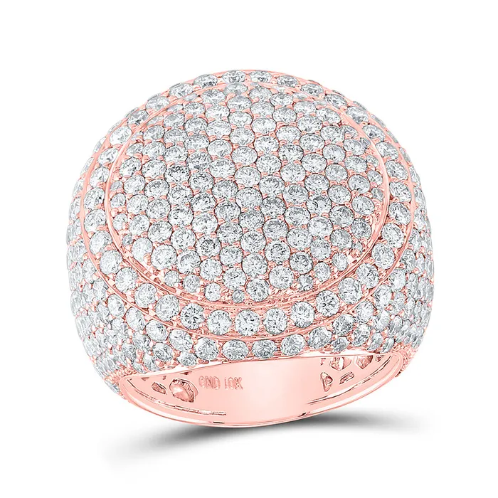GND Gold Circle Pave Cluster Ring 814 Cttw Round Natural Diamond Mens Rings GND Gold Circle Pave Cluster Ring 814 Cttw Round Natural Diamond Mens Rings