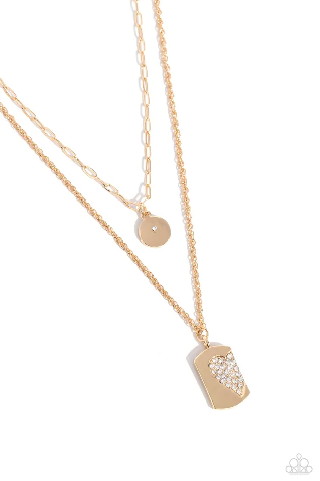 Half of My Heart Gold Layered Short Necklace Paparazzi Paparazzi Accessories Necklaces Half of My Heart Gold Layered Short Necklace Paparazzi Paparazzi Accessories Necklaces