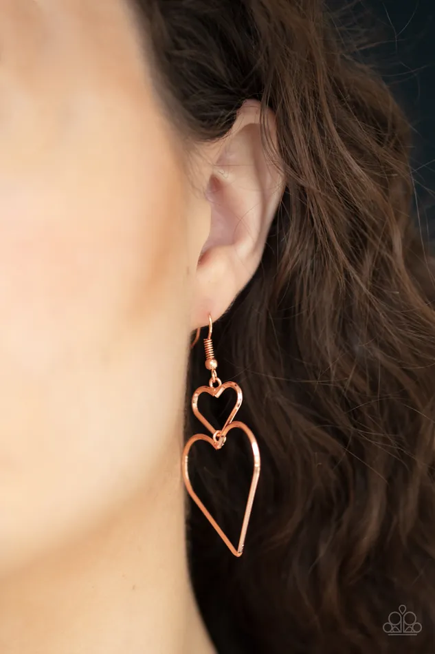 Heartbeat Harmony Paparazzi Copper Shiny Heart Earrings Paparazzi Accessories Earrings Heartbeat Harmony Paparazzi Copper Shiny Heart Earrings Paparazzi Accessories Earrings