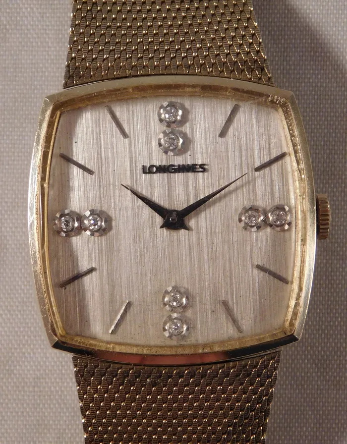 Longines Watches Longines Diamond Dial 10k Gold Filled Manual Wind Mens Watch32mm