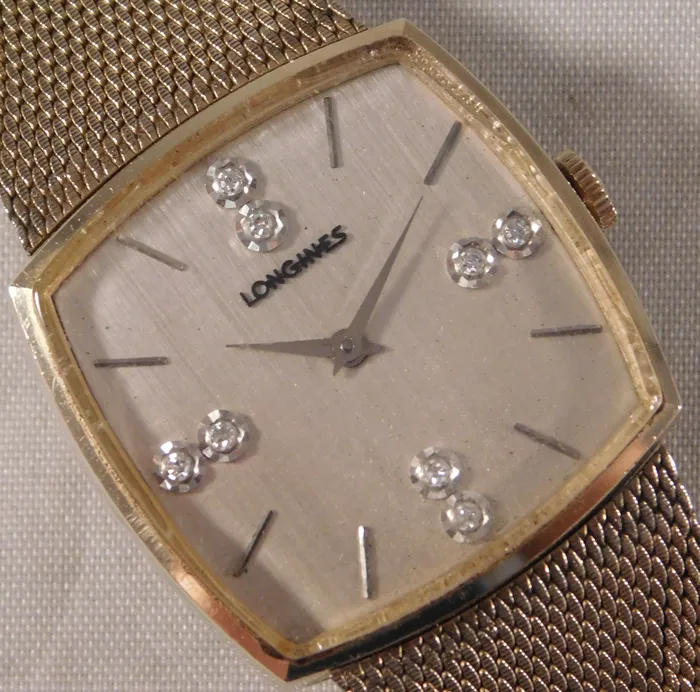 Longines Watches Longines Diamond Dial 10k Gold Filled Manual Wind Mens Watch32mm