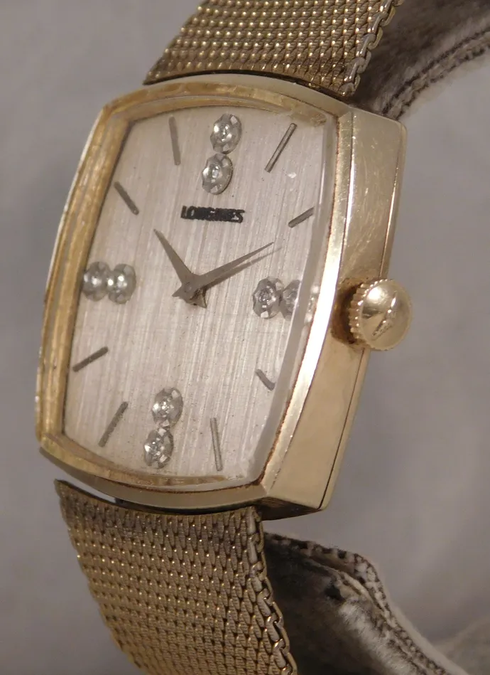 Longines Watches Longines Diamond Dial 10k Gold Filled Manual Wind Mens Watch32mm