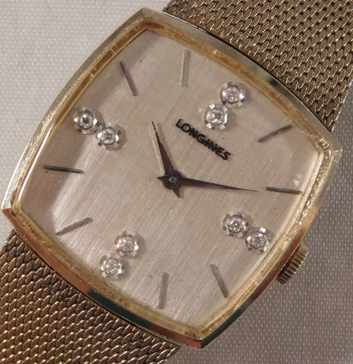 Longines Watches Longines Diamond Dial 10k Gold Filled Manual Wind Mens Watch32mm