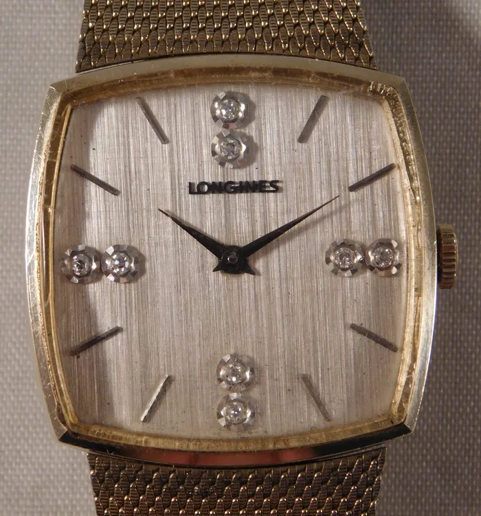 Longines Watches Longines Diamond Dial 10k Gold Filled Manual Wind Mens Watch32mm
