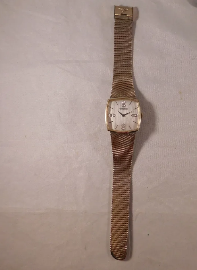 Longines Watches Longines Diamond Dial 10k Gold Filled Manual Wind Mens Watch32mm