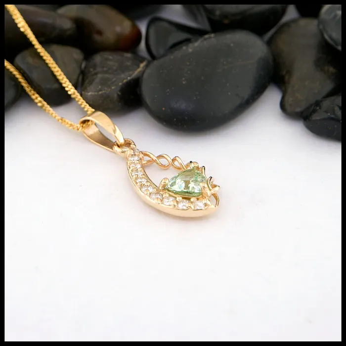 Necklaces Mint Garnet and Diamonds Gold Frame Pendant Walker Metalsmiths