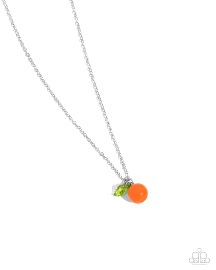 Necklaces Paparazzi Accessories Orange Opulence Orange and Green Charm Silver Short Necklace Paparazzi Necklaces Paparazzi Accessories Orange Opulence Orange and Green Charm Silver Short Necklace Paparazzi