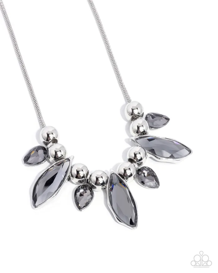 Necklaces Paparazzi Accessories Unrivaled Edge Silver Smoky Gem Short Necklace Paparazzi Necklaces Paparazzi Accessories Unrivaled Edge Silver Smoky Gem Short Necklace Paparazzi