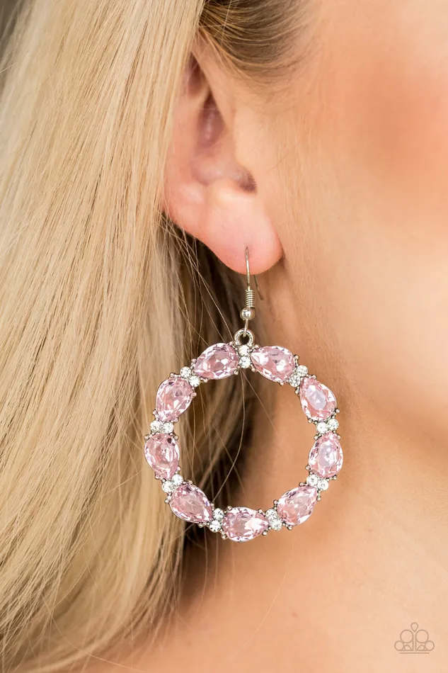 Paparazzi Accessories Earrings Ring Around the Rhinestones Paparazzi Pink Rhinestone Silver Hoop Earrings Paparazzi Accessories Earrings Ring Around the Rhinestones Paparazzi Pink Rhinestone Silver Hoop Earrings