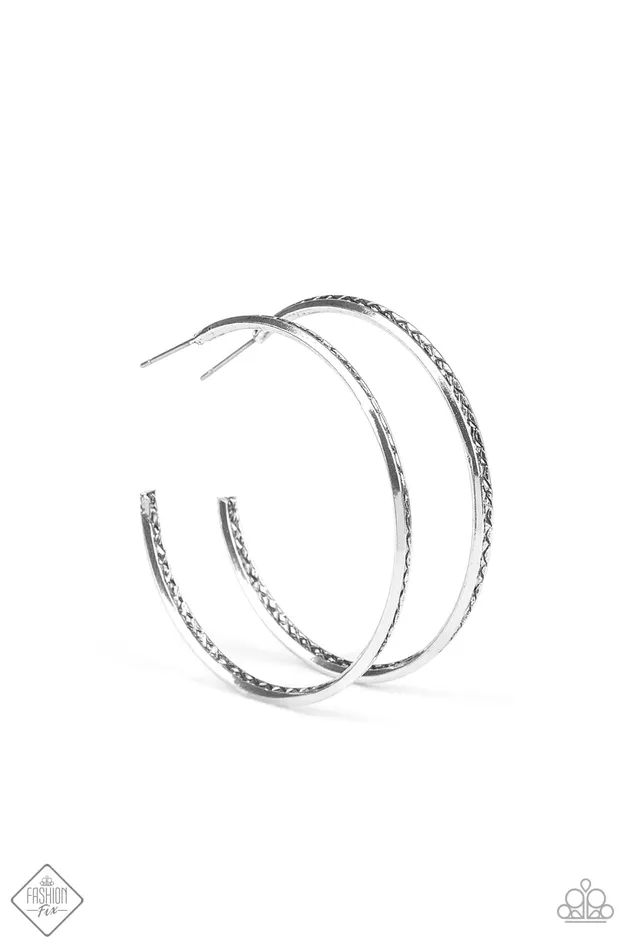Paparazzi Accessories Earrings Texture Tempo Paparazzi Silver Chiseled Texture Hoop Earrings Fashion Fix Exclusive December 2019 Paparazzi Accessories Earrings Texture Tempo Paparazzi Silver Chiseled Texture Hoop Earrings Fashion Fix Exclusive December 2019