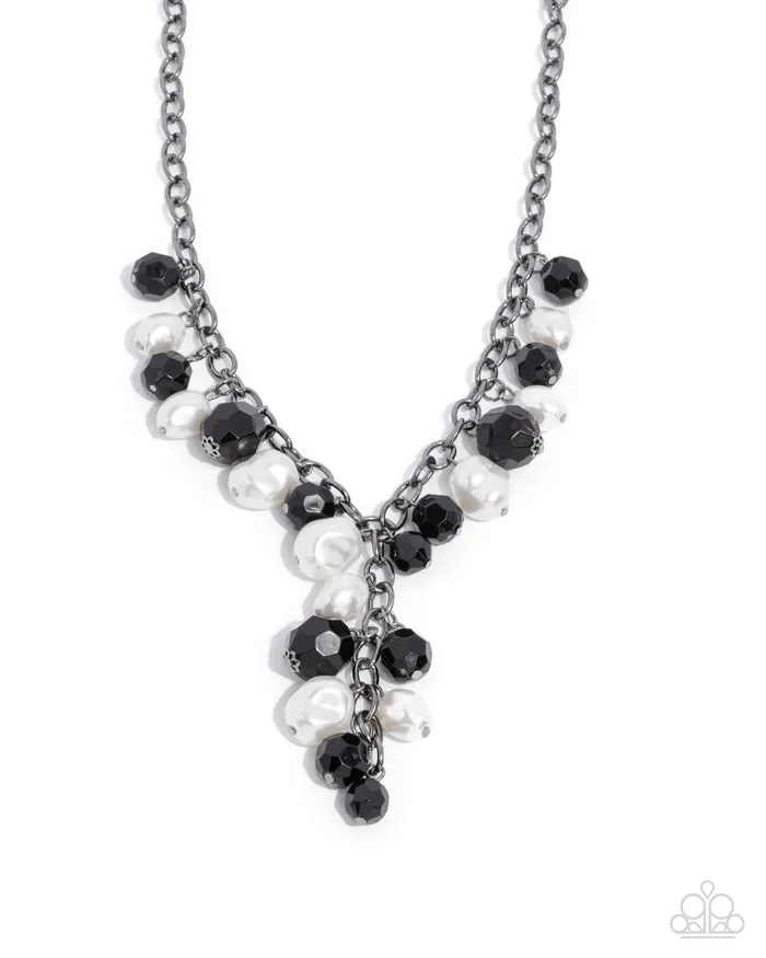 Paparazzi Accessories Necklaces Beehive Barrage Black Bead White Pearl Silver Y Short Necklace Paparazzi Paparazzi Accessories Necklaces Beehive Barrage Black Bead White Pearl Silver Y Short Necklace Paparazzi
