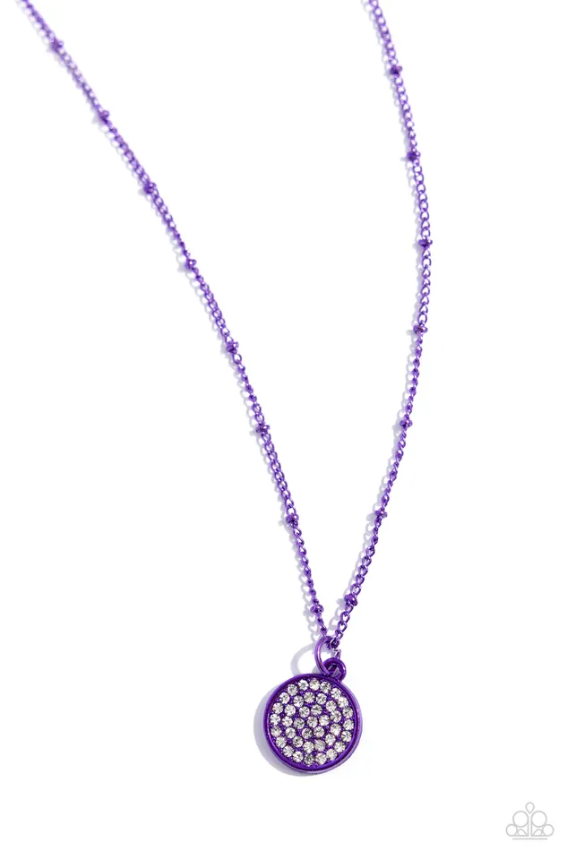 Paparazzi Accessories Necklaces Bejeweled Basic Purple Metallic White Rhinestone Short Necklace Paparazzi Paparazzi Accessories Necklaces Bejeweled Basic Purple Metallic White Rhinestone Short Necklace Paparazzi