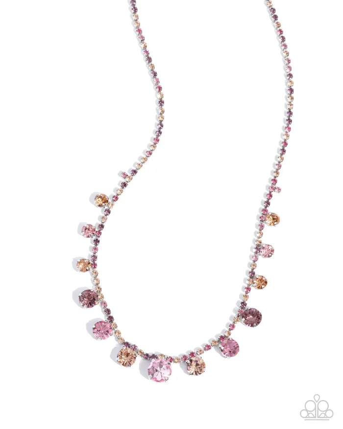 Paparazzi Accessories Necklaces Colorful Countess Pink Ombre Rhinestone Silver Short Necklace 2024 Convention Exclusive Paparazzi Paparazzi Accessories Necklaces Colorful Countess Pink Ombre Rhinestone Silver Short Necklace 2024 Convention Exclusive Paparazzi