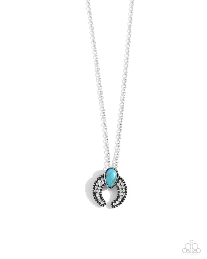 Paparazzi Accessories Necklaces Horseshoe Haute Blue Turquoise Silver Short Necklace Paparazzi Paparazzi Accessories Necklaces Horseshoe Haute Blue Turquoise Silver Short Necklace Paparazzi