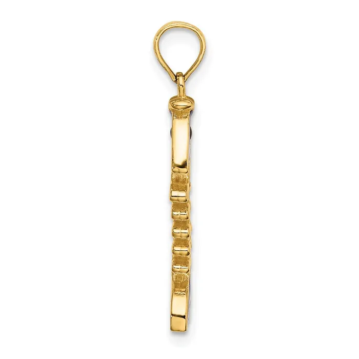 Qgold 14k Yellow Gold 79 mm 3D Blue Enamel Fish Bone Charm 157 grams Charm Necklaces Qgold 14k Yellow Gold 79 mm 3D Blue Enamel Fish Bone Charm 157 grams Charm Necklaces