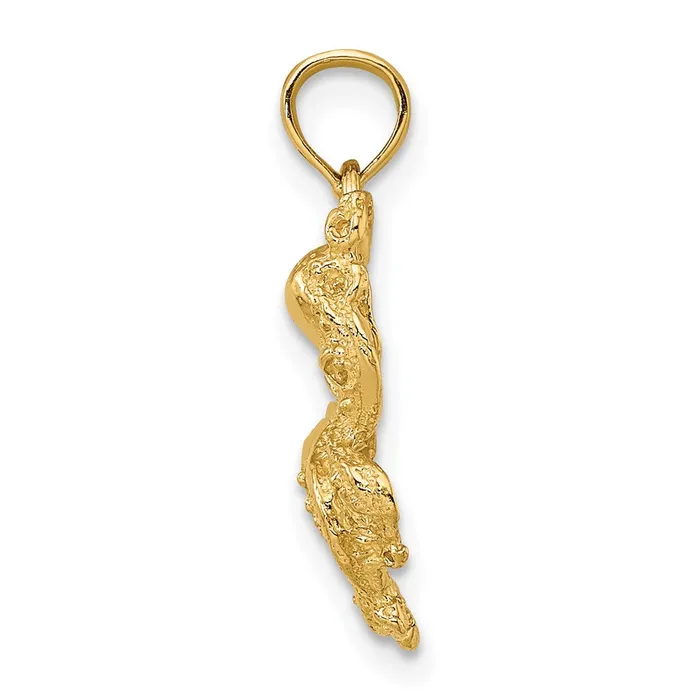 Qgold Charm Necklaces 14k Yellow Gold 1175 mm Textured Octopus Charm 12 grams Qgold Charm Necklaces 14k Yellow Gold 1175 mm Textured Octopus Charm 12 grams