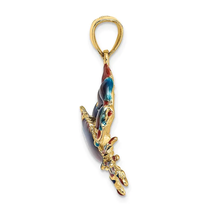 Qgold Charm Necklaces 14k Yellow Gold 246 mm Blue Enamel Stone Crab Charm 487 grams Qgold Charm Necklaces 14k Yellow Gold 246 mm Blue Enamel Stone Crab Charm 487 grams