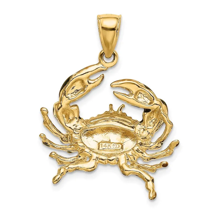 Qgold Charm Necklaces 14k Yellow Gold 246 mm Blue Enamel Stone Crab Charm 487 grams Qgold Charm Necklaces 14k Yellow Gold 246 mm Blue Enamel Stone Crab Charm 487 grams