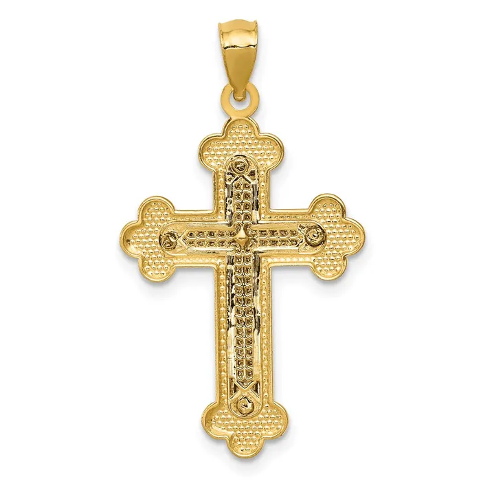 Qgold Rings 14k Twotone 18 mm Budded Cross Pendant 141 grams Qgold Rings 14k Twotone 18 mm Budded Cross Pendant 141 grams