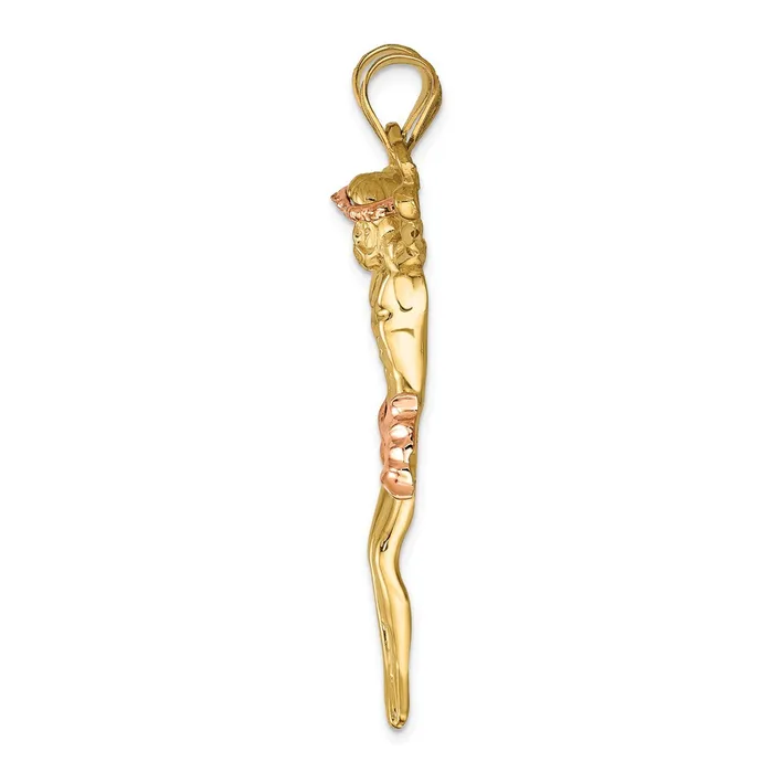 Qgold Rings 14k Twotone 37 mm Rose Corpus Pendant 538 grams Qgold Rings 14k Twotone 37 mm Rose Corpus Pendant 538 grams