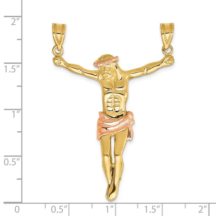 Qgold Rings 14k Twotone 37 mm Rose Corpus Pendant 538 grams Qgold Rings 14k Twotone 37 mm Rose Corpus Pendant 538 grams