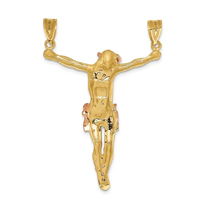 Qgold Rings 14k Twotone 37 mm Rose Corpus Pendant 538 grams Qgold Rings 14k Twotone 37 mm Rose Corpus Pendant 538 grams